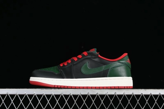 Nike Air Jordan 1 Low AJ1 Black Green Casual Sneakers - CZ0775-036