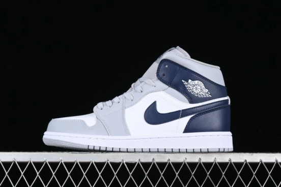 Nike Air Jordan 1 Mid AJ1 Basketball Shoes in Grey Blue - DQ8426-104