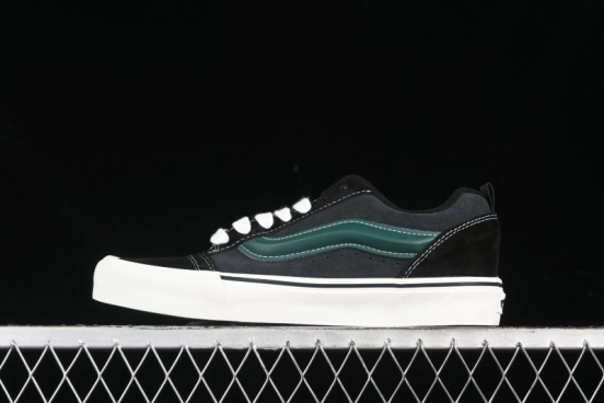 Vans Knu Skool Carbon Grey Black Green Low Top Retro Casual Vulcanized Sneakers - VN000D6CCI2