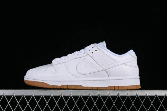 Nike SB Dunk Low Casual Skate Shoes with White and Gum Sole - 311369-100