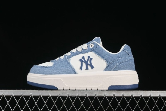 New York Yankees MLB Chunky Liner Lightweight Platform Sneakers with Hook and Loop Closure - 3ASXV015N50BLS