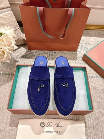 2025 Women LP Blue Suede Loafers LY00260(F)