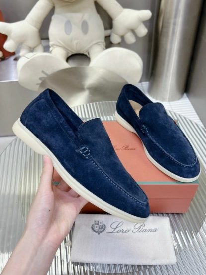 2025 Men LP Navy Suede Loafers LY00260