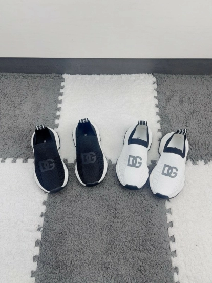 2024 Kids Dolce & Gabbana Black White Mesh Slip-On Sneakers