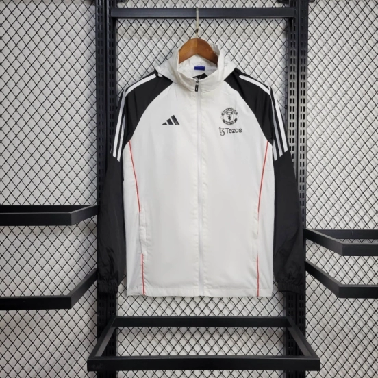 25/26 Manchester United Jacket White Windbreaker
