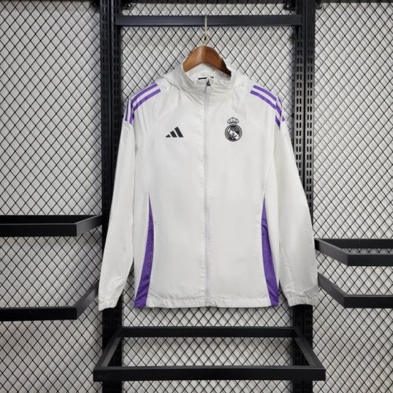 25/26 Real Madrid Jacket White Windbreaker