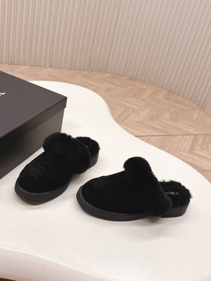 Chanel 2025/SS Fall Winter New Fur Slippers Half-Drag - KFY00310