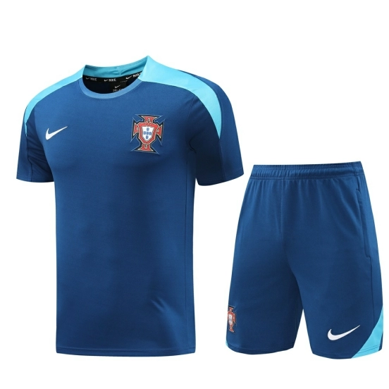 2025 Portugal Royal Blue Short Sleeve+Soccer Shorts