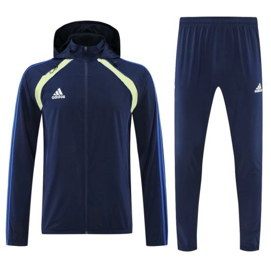 26/27 Adidas Navy Blue Full Zipper Hooded Jacket Tracksuit + Long Pants