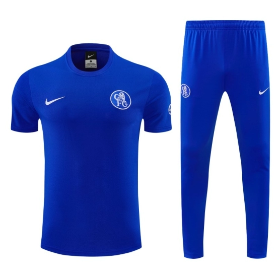 6/27 Chelsea Blue Short Sleeve Training Tee + Long Pants (Home) | Yupoo Store