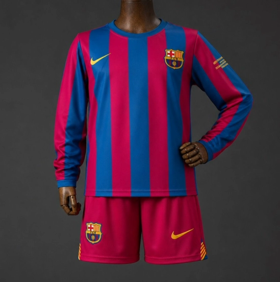 Retro 05/06 Barcelona Home Long Sleeve Champion League Jersey